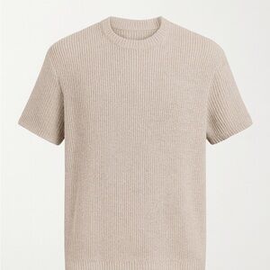 Beige Textured Knit Top